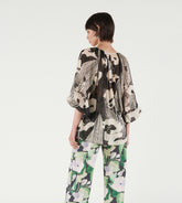 Lolita - Blusa manica raglan in seta/lurex