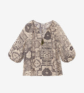 Lolita - Blusa manica raglan in seta/lurex 