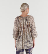 Lolita - Blusa manica raglan in seta/lurex