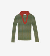 Luisa - Ribbed henley sweater 