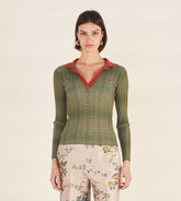 Luisa - Ribbed henley sweater