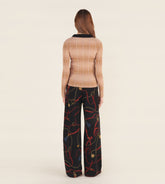 Luisa - Ribbed henley sweater